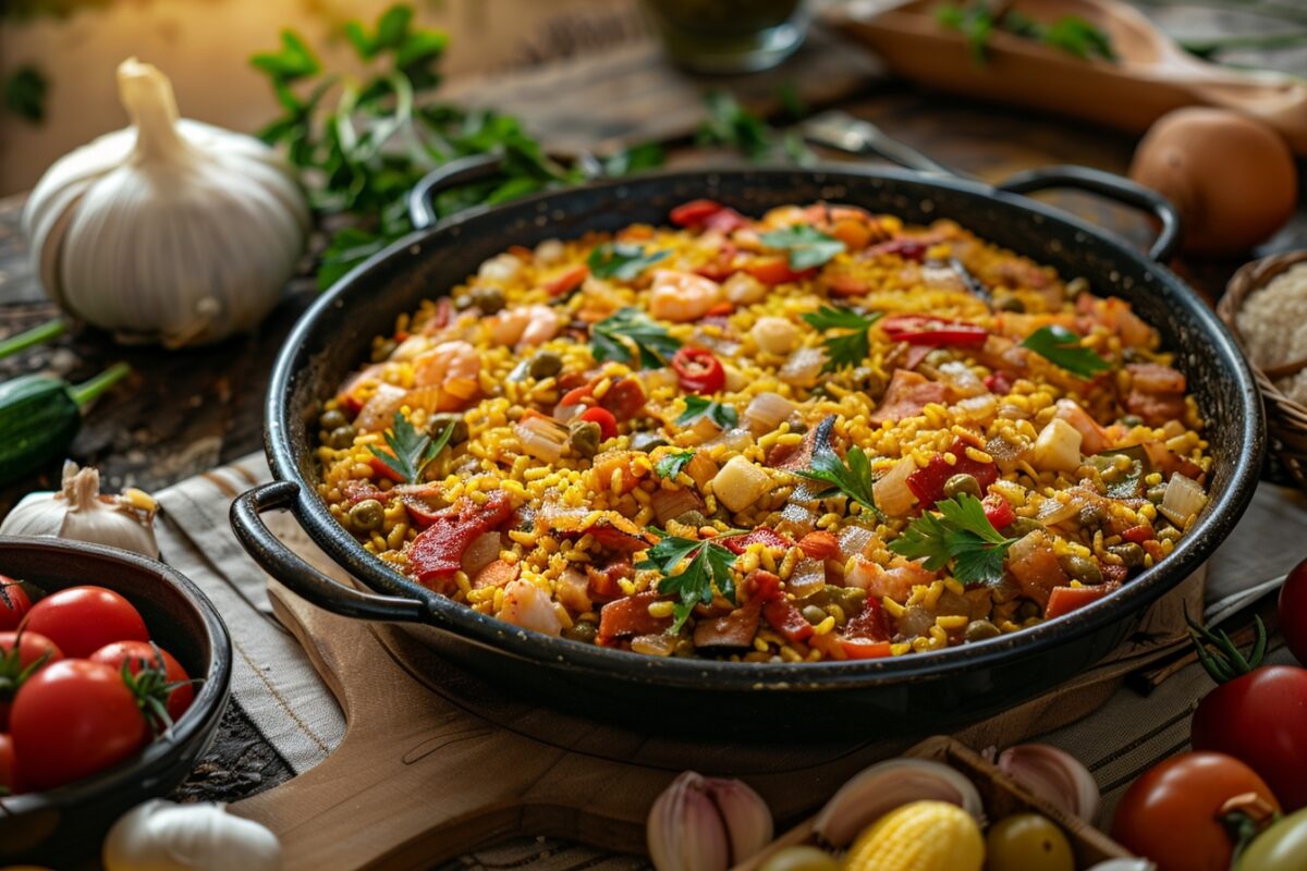 Dîner sous les étoiles : paella végétalienne, festin espagnol