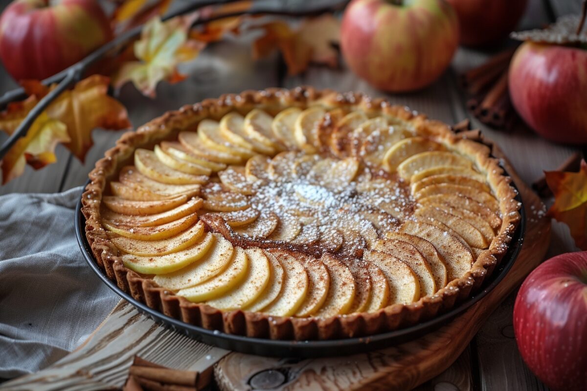 Douceur d'automne : tarte rustique végétalienne aux pommes et cannelle