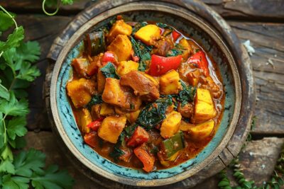 Fusion des cultures : curry de légumes végétalien à l'africaine