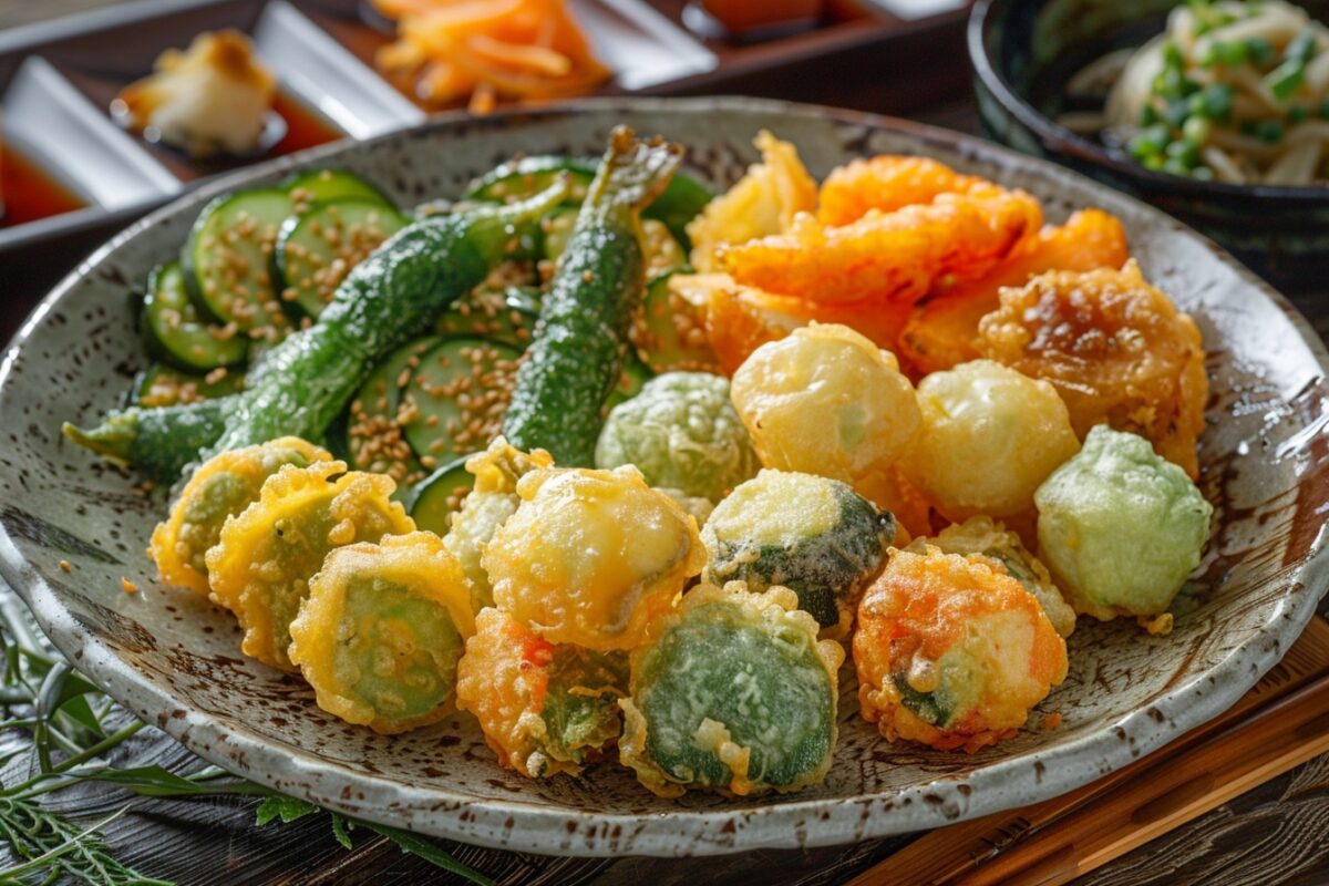 Gourmandise asiatique : tempura végétalien de légumes, croustillant et léger