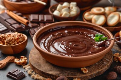 Passion chocolat : fondue végétalienne, douceur partagée