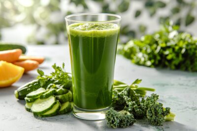 Pause vitaminée : jus vert détox végétalien, élixir de santé