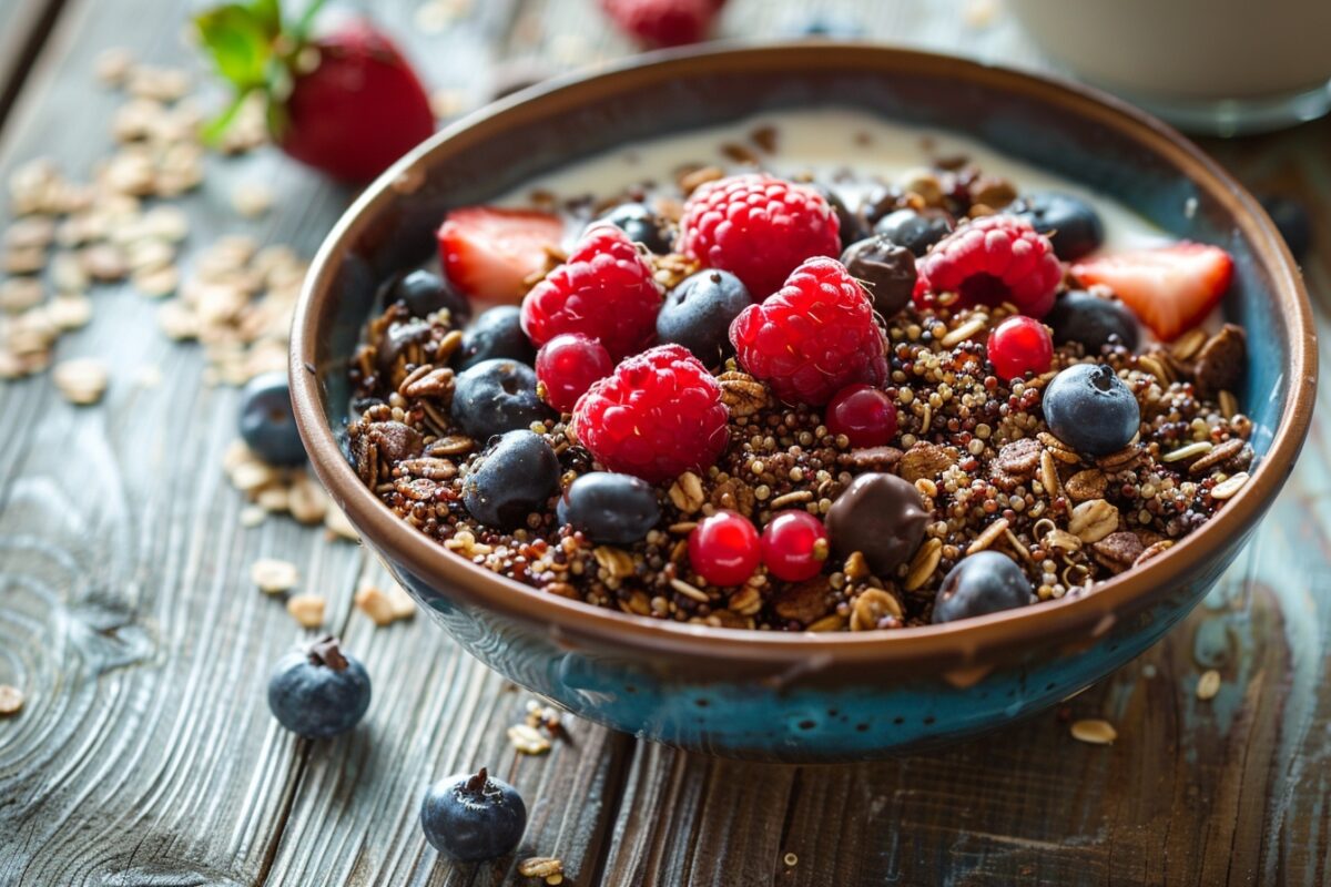 Pépite gourmande : granola végétalien au chocolat noir et quinoa soufflé