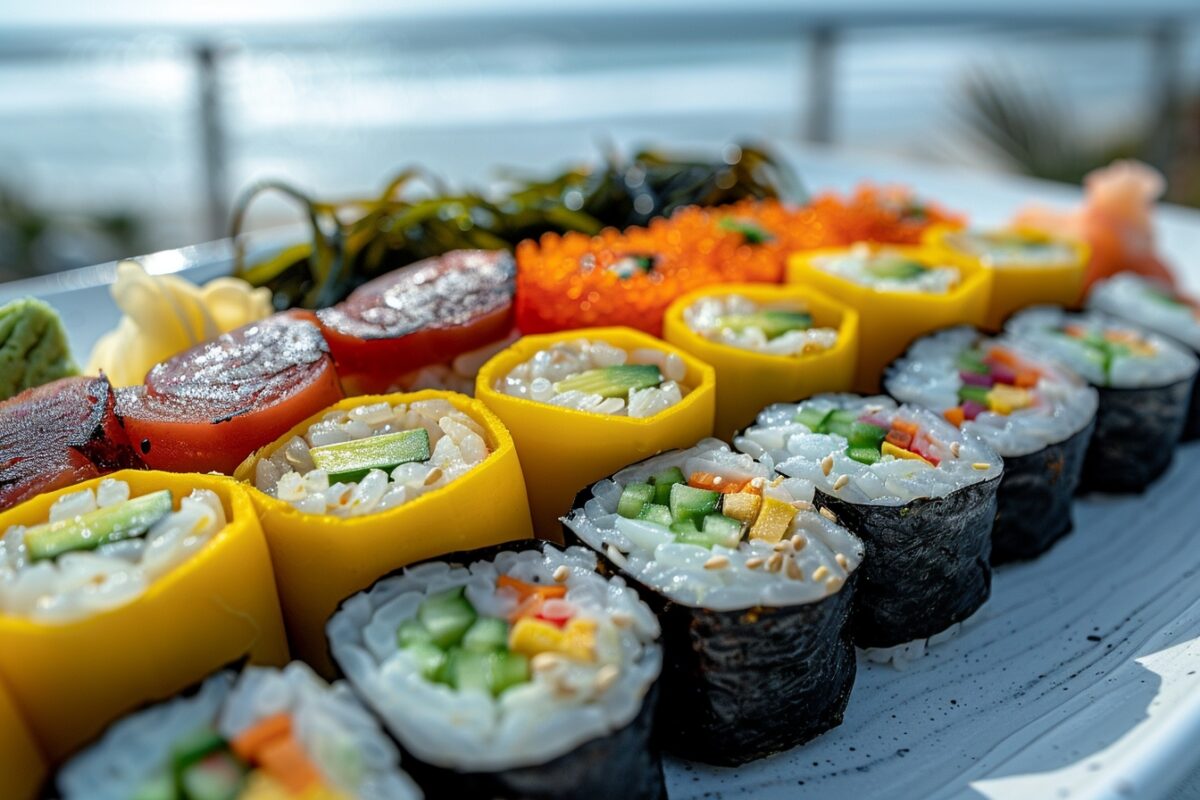 Plaisir de l'océan : sushi végétalien aux légumes, fraîcheur du Japon