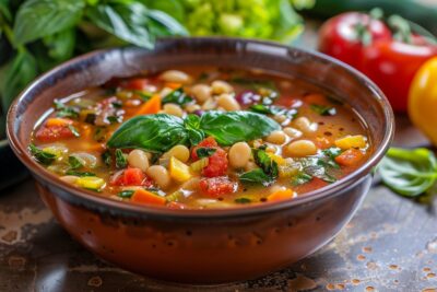 Séjour en Italie : minestrone végétalien, soupe riche et colorée