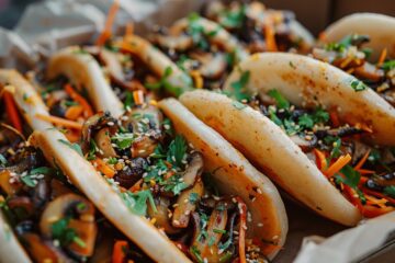 Bao buns végétariens aux champignons de tous les records, un snack asiatique transformé en merveille végétarienne