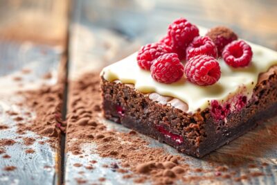 Découvrez comment égayer vos goûters avec ce brownie chocolat blanc framboise irrésistible
