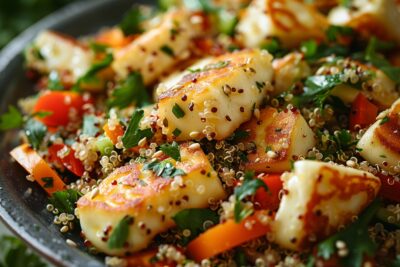 Découvrez comment élever vos repas quotidiens avec cette salade de quinoa au halloumi étonnamment simple et délicieuse