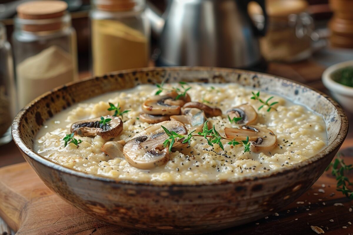 Porridge salé aux champignons et thym de tous les records, un petit-déjeuner révolutionnaire