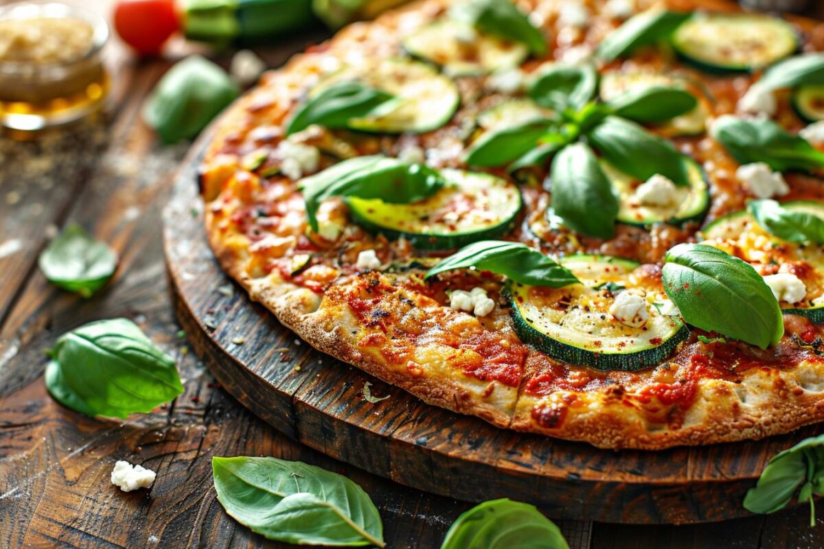 Découvrez comment réaliser une savoureuse pizza aux courgettes et fromage de chèvre, une recette simple et délicieuse