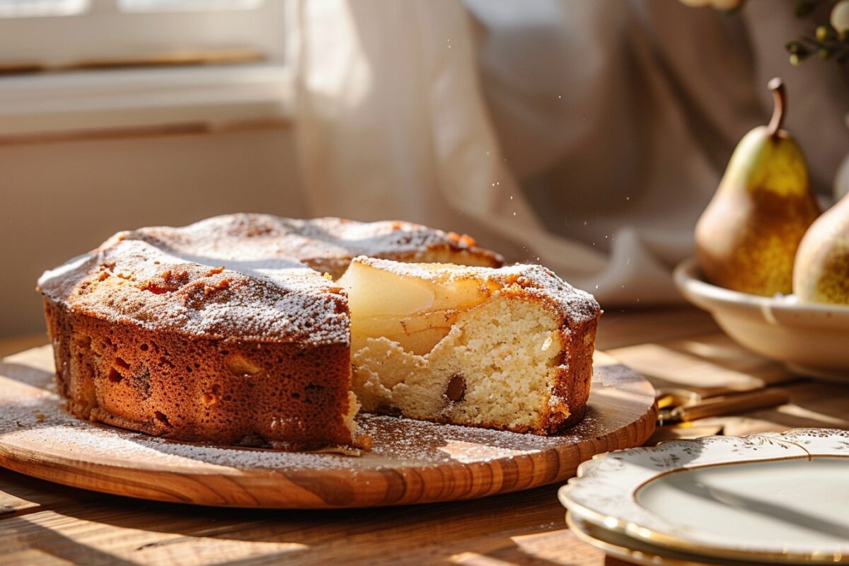 Redécouvrez le plaisir d’un dessert simple et savoureux avec cette recette de gâteau aux poires et pépites de chocolat