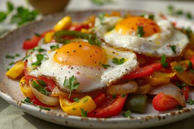 Redécouvrez les œufs au plat : une recette simple transformée par un lit de légumes savoureux