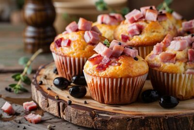 Découvrez comment réaliser facilement des muffins salés au jambon et olives noires pour émerveiller vos invités