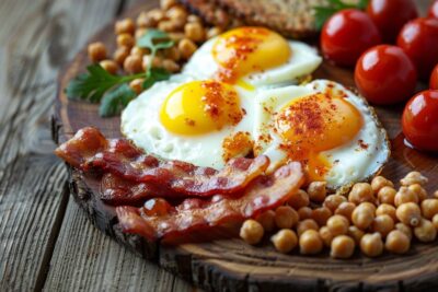 Découvrez comment révolutionner votre petit-déjeuner avec les œufs au bacon et pois chiches