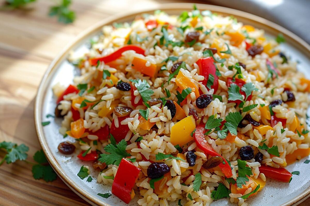 Découvrez comment transformer votre prochain repas avec cette salade de riz au poivron et raisin