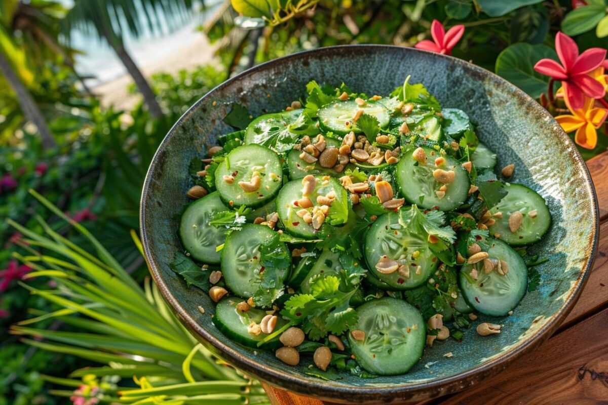 Découvrez la fraîcheur de la Thaïlande avec cette salade de concombre inoubliable