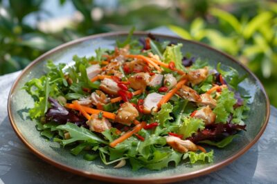 Les secrets d’un repas léger et savoureux avec la salade magique asiatique au poulet mariné