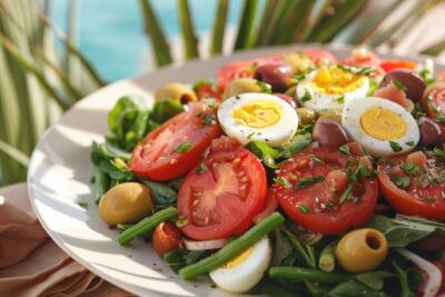 Redécouvrez la fraîcheur de la Côte d’Azur avec une salade niçoise maison : prête en seulement 10 minutes