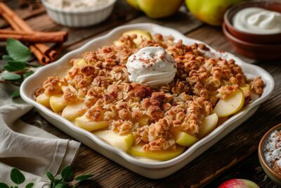 Redécouvrez le crumble : une recette simple et savoureuse de pommes et poires qui réchauffe les cœurs