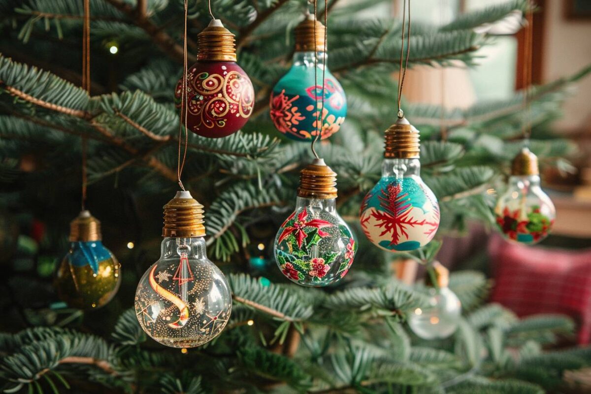 4 astuces pour vos anciennes ampoules en décorations féeriques pour un sapin de Noël inoubliable