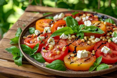 Cette salade de tomates revisitée avec 5 ingrédients qui va étonner vos invités et ravir vos papilles