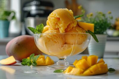 Découvrez comment préparer un délicieux sorbet à la mangue avec votre Thermomix en moins de 5 minutes