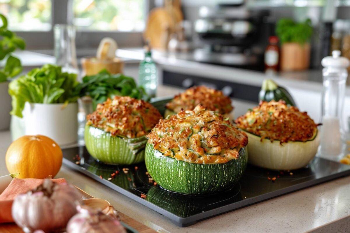 Découvrez comment transformer votre dîner avec des courgettes farcies au thermomix, recette simple et délicieuse