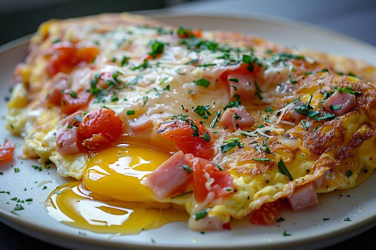 Découvrez comment transformer votre dîner avec une omelette gratinée au tomate et jambon