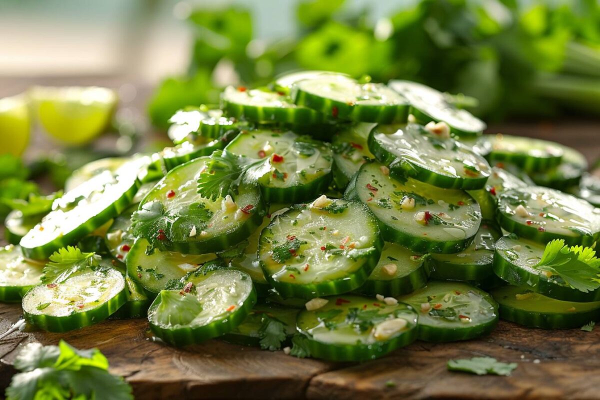 Découvrez la fraîcheur de la Thaïlande avec cette salade de concombre inoubliable