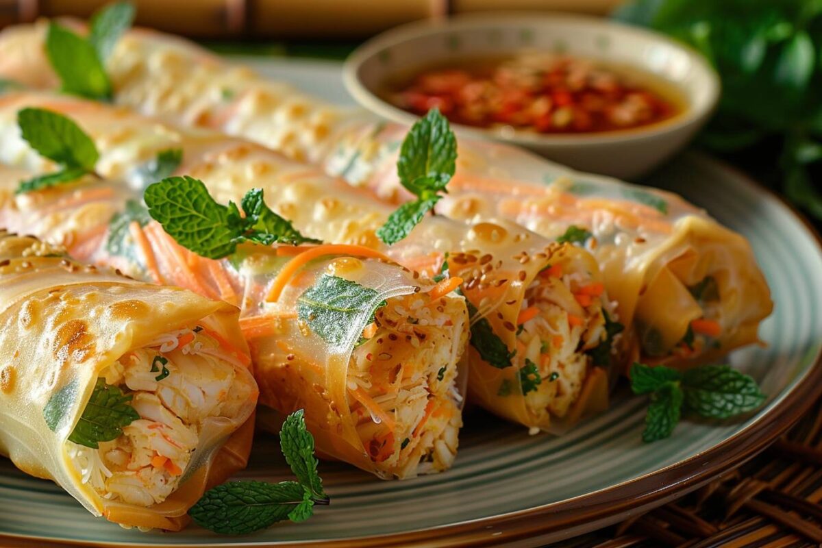 Découvrez la recette traditionnelle des nems au crabe à la vietnamienne et leur sauce irrésistible