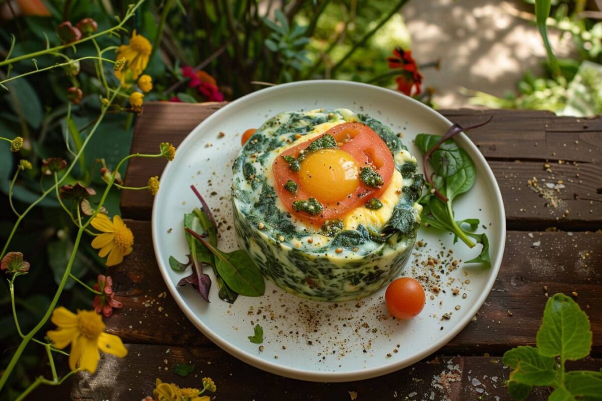 Découvrez la terrine d’œufs aux épinards et tomate, une entrée fraîche qui ravira vos papilles et vos invités