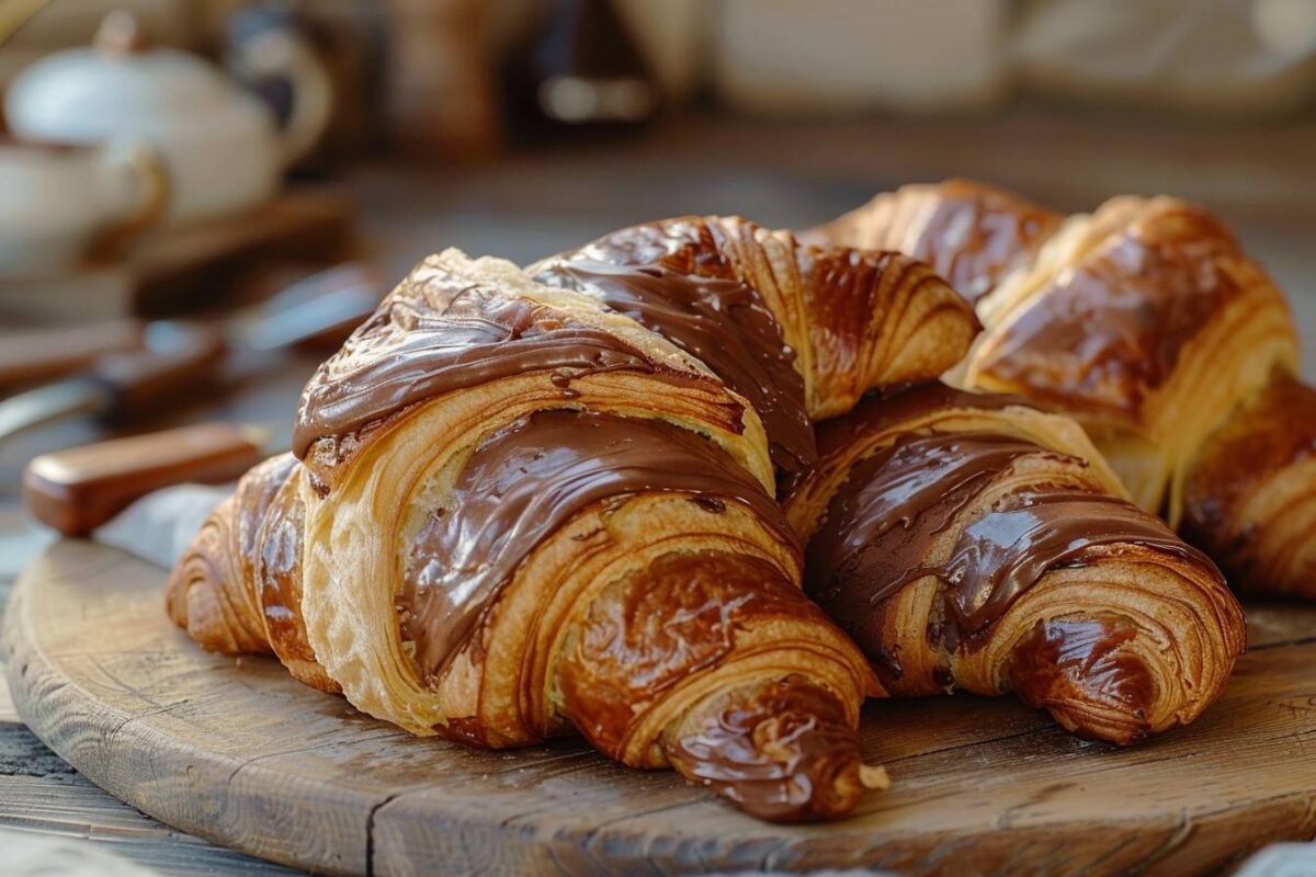 Des croissants au cacao et pâte à tartiner, prêts en 15 minutes