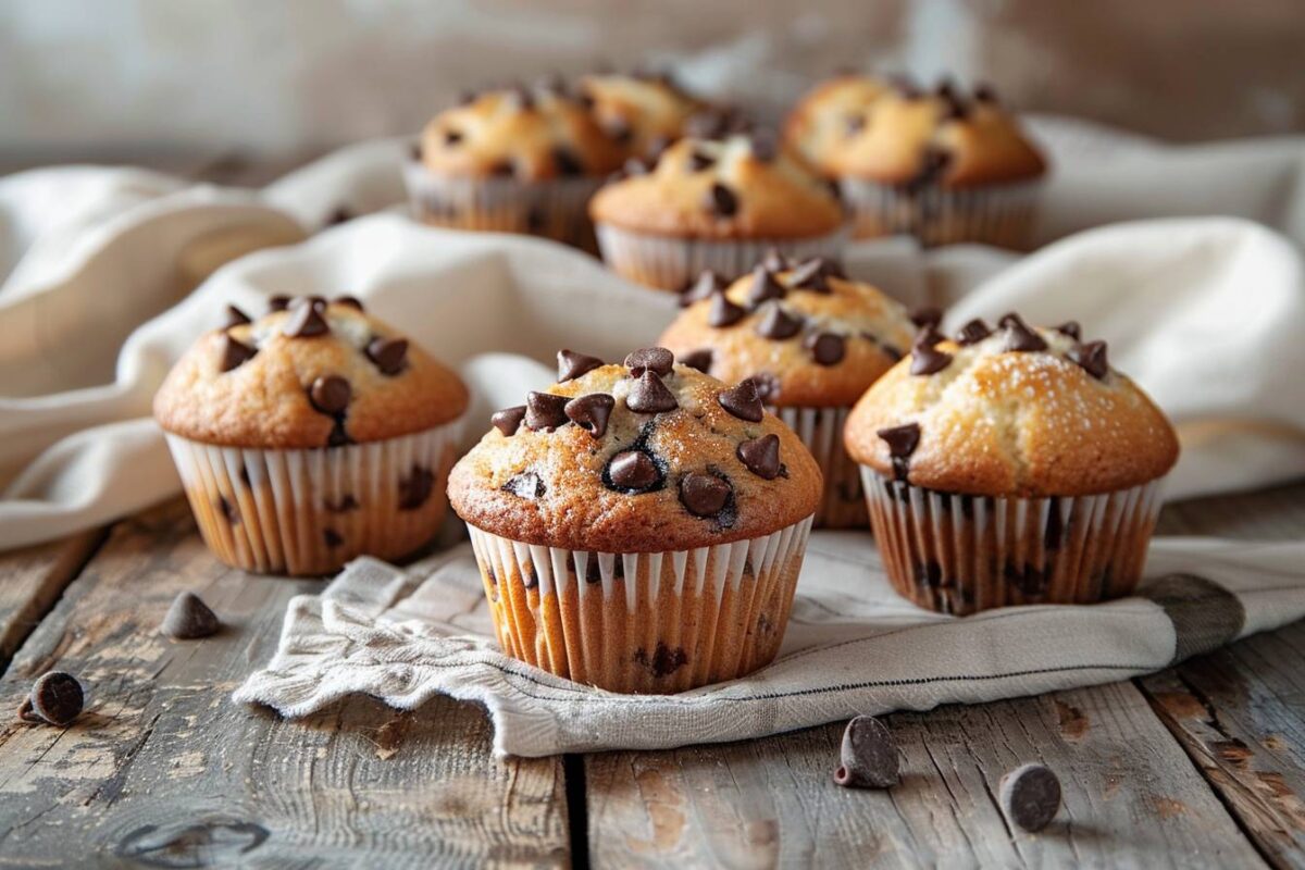 Des muffins aux pépites de chocolat prêts en 25 minutes