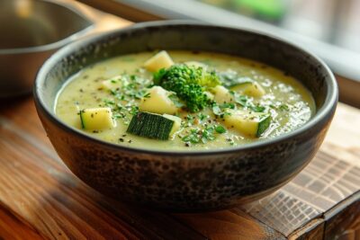 Explorez le confort d’une soupe courgettes et brocolis réconfortante et nutritive ce soir