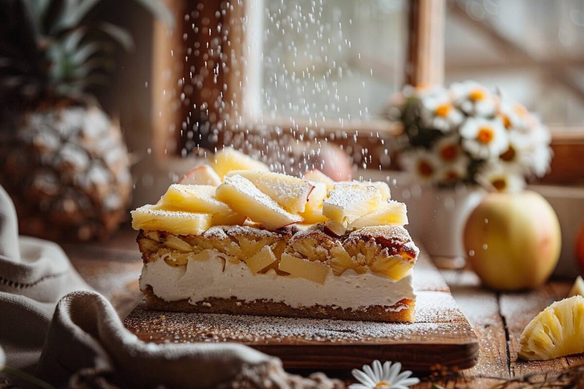 La douceur du gâteau au yaourt à l’ananas et aux pommes, prête en 50 minutes, pour ravir vos papilles et illuminer votre table