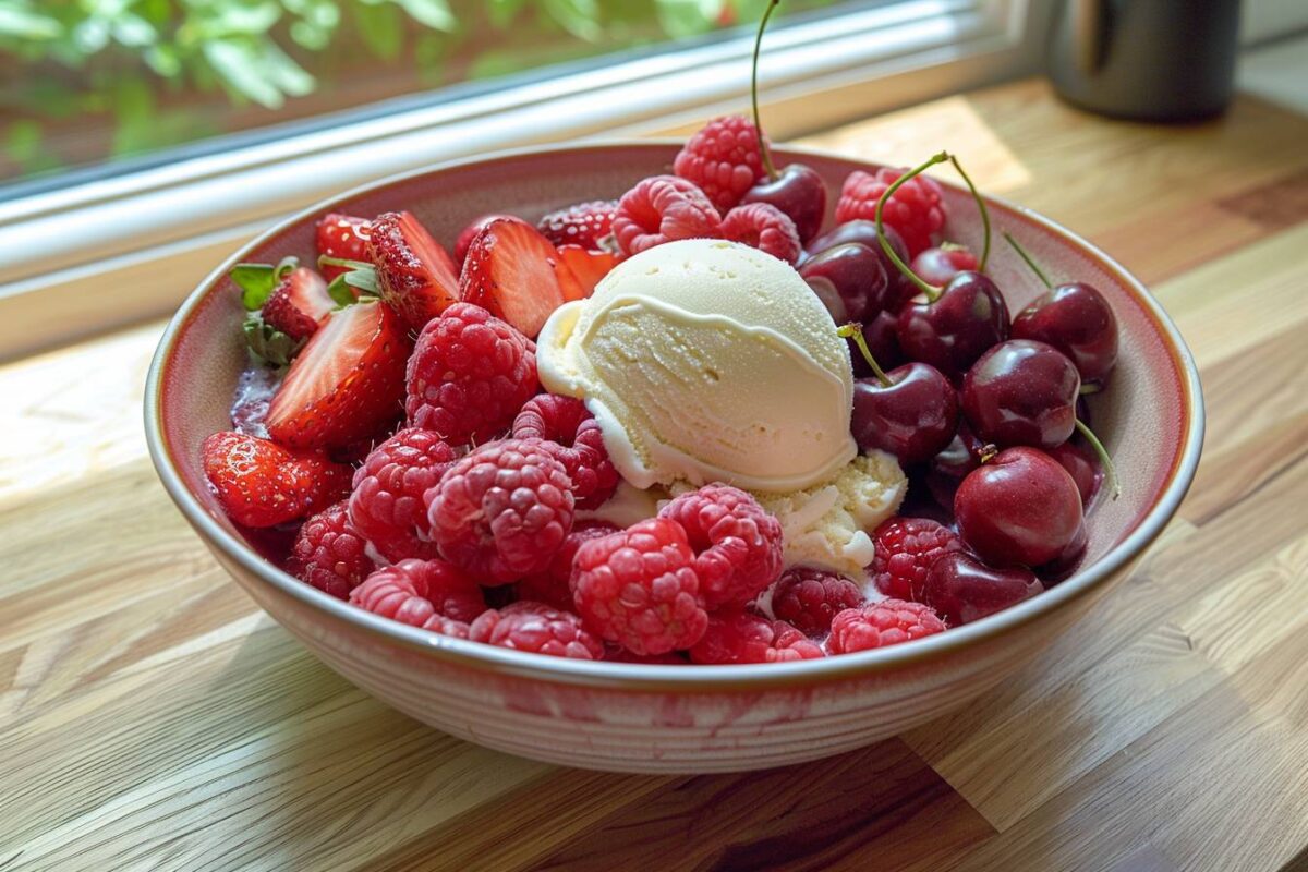 La douceur et la fraîcheur du chaud froid de fruits rouges, prêt en 15 minutes