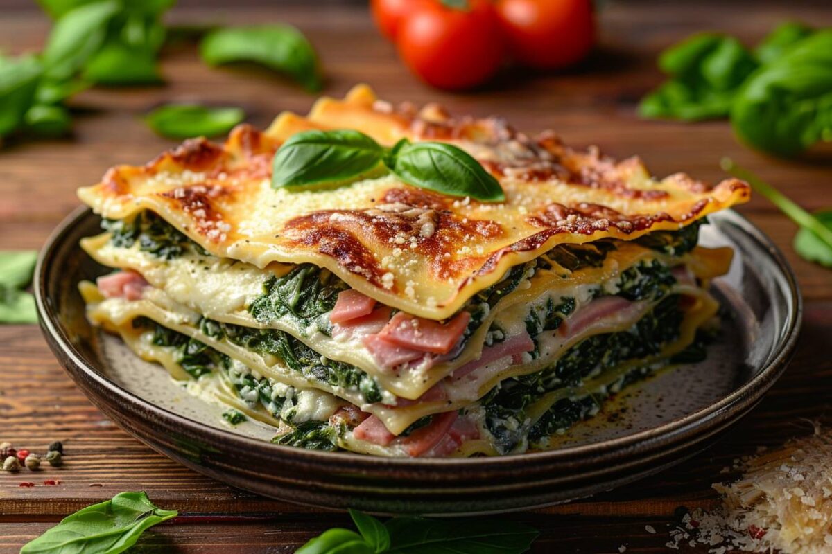 La lasagne aux épinards et jambon fumé inoubliable pour votre soirée, prête en 45 minutes