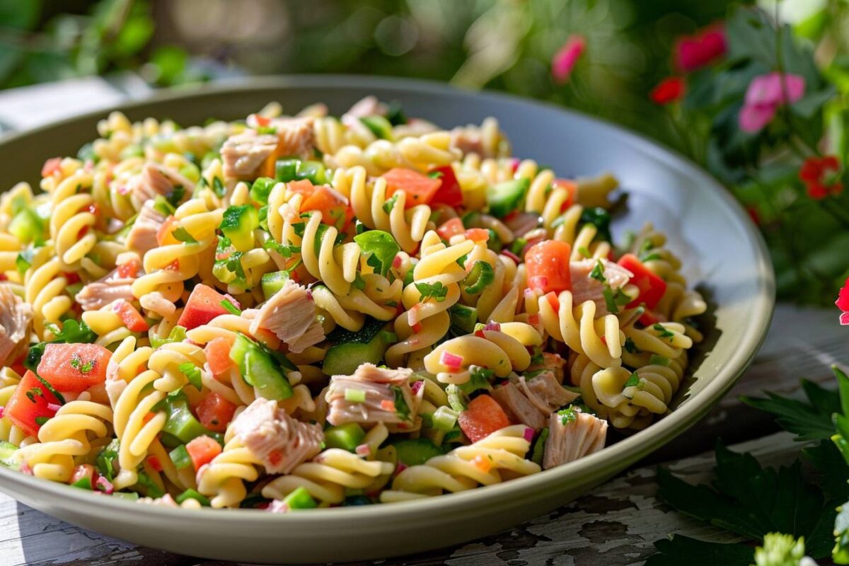 La salade de pâtes au thon, le choix idéal pour vos déjeuners d’été prête en 20 minutes