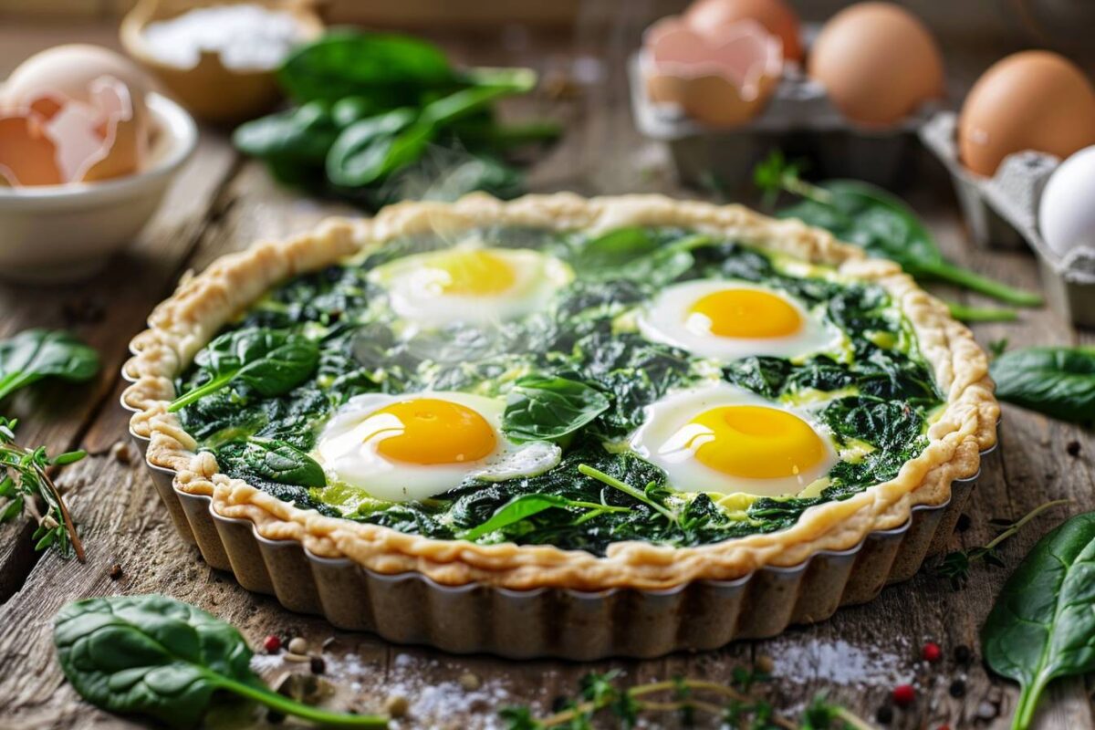 La tarte aux épinards et aux œufs, prête en 40 minutes, rendue irrésistible et inoubliable