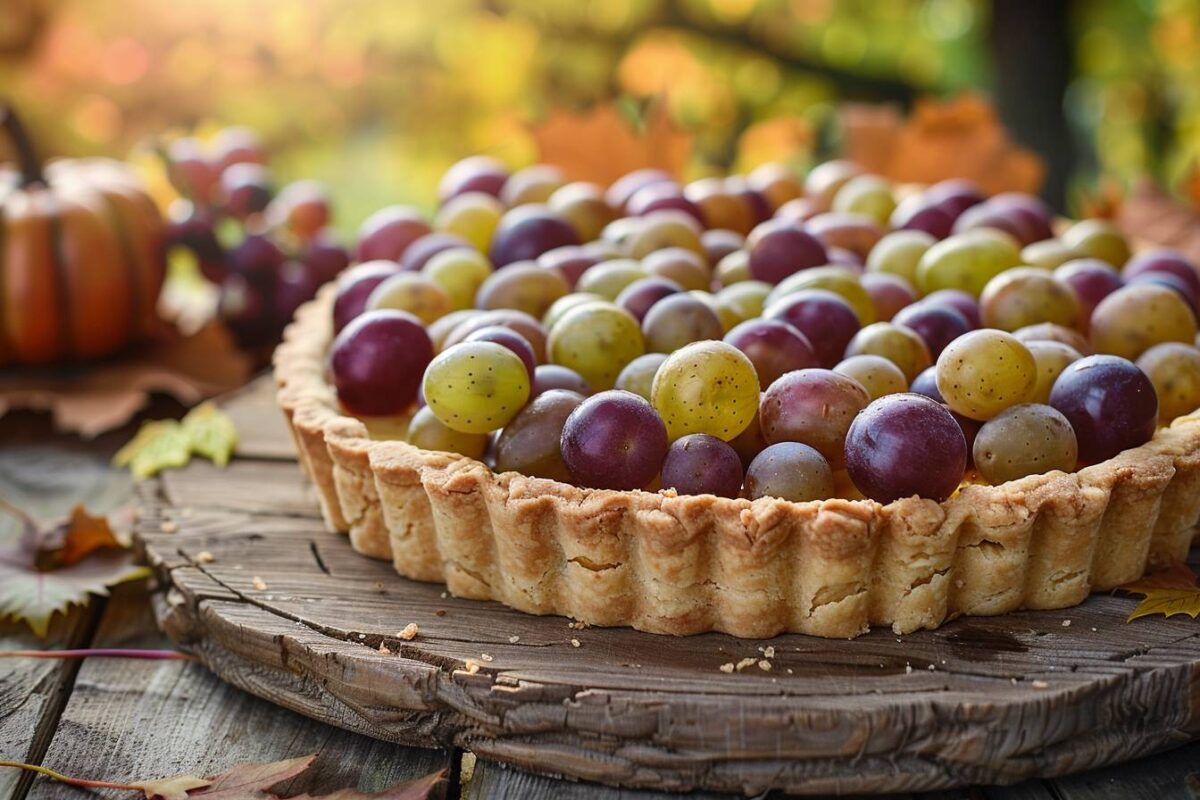 La tarte aux raisins, un délice saisonnier qui ravira vos papilles et illuminera vos tables d’automne, prête en 20 minutes