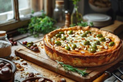 Le cake aux olives vertes, noisettes et comté, prêt en 50 minutes, une recette qui ravira vos papilles et celles de vos invités