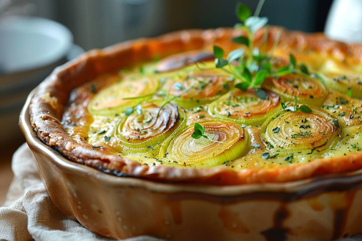 Le clafoutis de poireaux, une recette simple et raffinée pour ravir vos papilles, prêt en 20 minutes