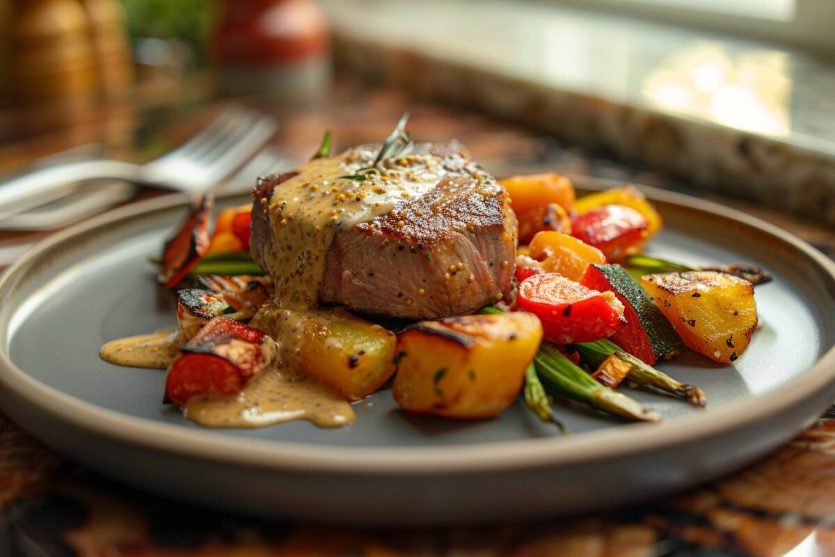 Le filet mignon de veau crémeux aux graines de moutarde pour votre repas en un festin, prêt en 25 minutes