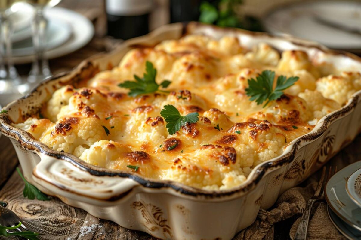 Le gratin de chou-fleur au persil, prêt en 35 minutes, pour transformer vos dîners en festins