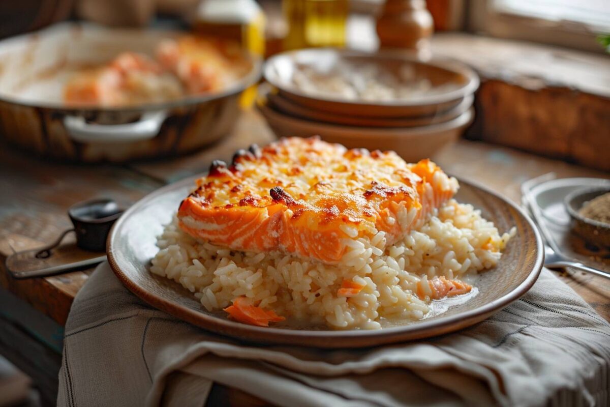 Le gratin de riz et saumon irrésistible pour votre soirée, prêt en 20 minutes