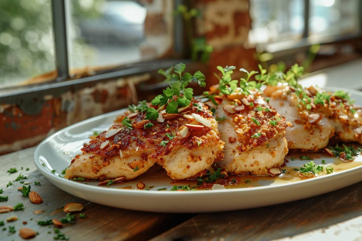 Le poulet aux amandes combinant merveilleusement croquant et fondant prêt en 20 minutes