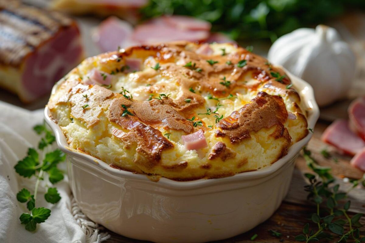 Le soufflé au jambon blanc irrésistible pour épater vos convives, prêt en 25 minutes