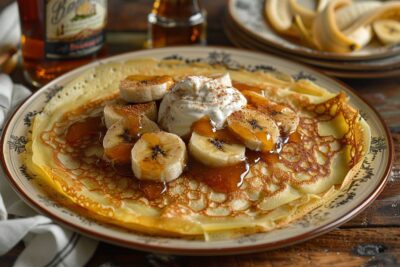 Les crêpes à la banane flambées, un dessert spectaculaire qui ravira vos convives