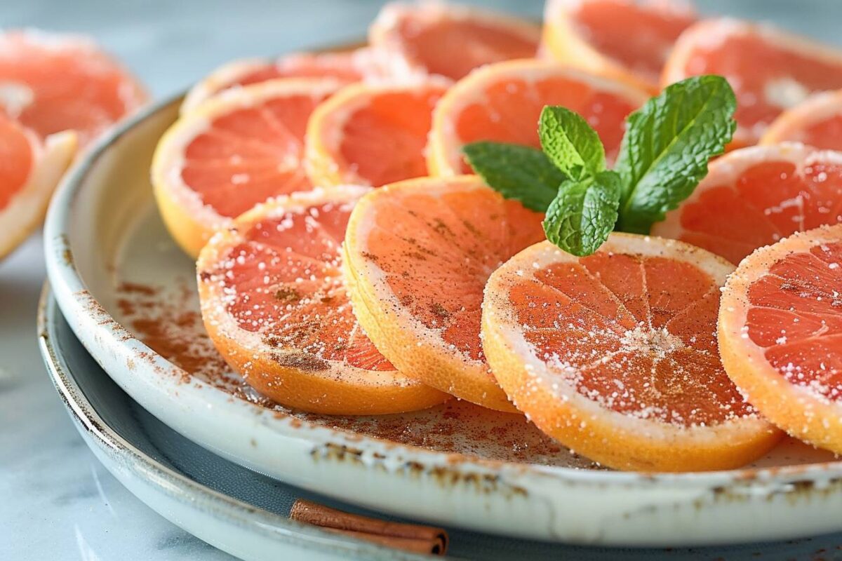 Les pamplemousses avec une touche de cannelle pour un dessert rafraîchissant et inattendu, prêt en 10 minutes