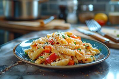 Les penne à la sicilienne, une recette simple pour ravir vos papilles et égayer votre table, prête en 20 minutes